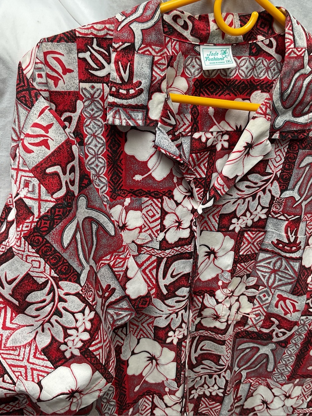 Jade  fashions Red & White Hawaiian Print Men's Shirt